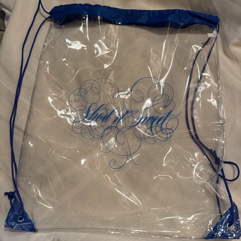 Sabrina Carpenter VIP Merch - Tour Jacket, Clear Drawstring Bag & Espresso Visor - Picture 9 of 14